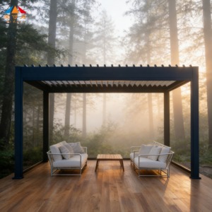 Pérgola de Diseño Integrado, Eléctrica, Inteligente, de Aleación de Aluminio, Retráctil, Impermeable, para Patio Trasero, <span class=keywords><strong>Centro</strong></span> de Actividades Comunitarias - Product Image 6