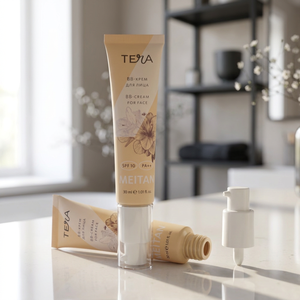 Tube souple cosmétique personnalisé en plastique de 30 ml avec bouchon pompe pour crème BB, crème CC, fond de teint, lotion – Emballage vide - Product Image 3