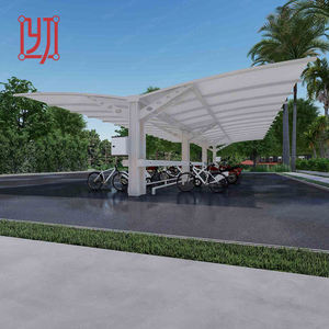 Tente de stationnement automobile en tissu tendu avec structure en acier et toit en membrane, auvent de protection pour voiture et abri tendu en PTFE - Product Image 2
