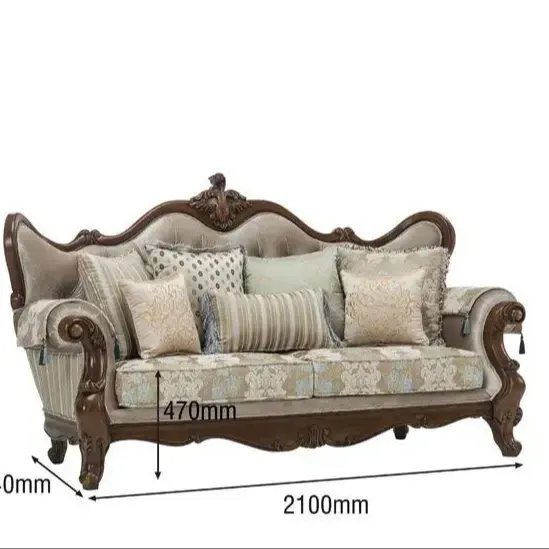 Meubles de salon de luxe élégants et de qualité canapé-lit en tissu canapé-lit fait à la main classique turc élégance royale meubles de canapé-lit