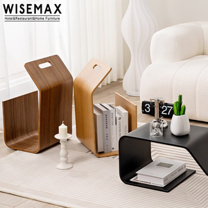 WISEMAX Designer <span class=keywords><strong>di</strong></span> mobili moderni in <span class=keywords><strong>legno</strong></span> compensato divano lato tavolino portariviste tavolo da tè <span class=keywords><strong>con</strong></span> log titolare per soggiorno - Product Image 2