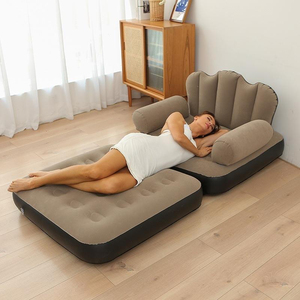 Two-in-one <b>Inflatable</b> <b>Sofa</b> Adult Outdoor Lazy Thickened Recliner Portable Foldable Noon Break Bed Dual-use Modern Simple Design - Product Image 3