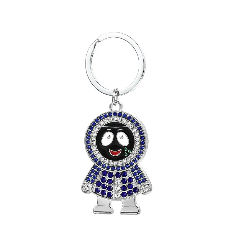 Xinxing Charms Cartoon Hip Hop Pendant Diamond Keychain Jewelry Iced Out Alloy Eskimo Keychain