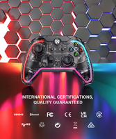Gamepad kristal transparan berkabel USB untuk NS Switch Lite Oled Console Game Controller Gamepad Joystick untuk Switch PS5 P4 PC