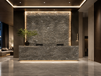 Dalle de marbre Azul Pearl pour carrelage mural poli, crédence de salle de bain, panneau frontal de bar, plateau de table ronde et surface découpée sur mesure