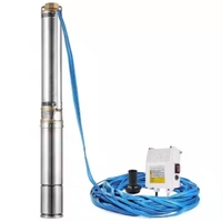 Pompe à eau submersible monophasée haute pression à moteur DC pour l'irrigation agricole et le forage de puits profonds, personnalisable OEM