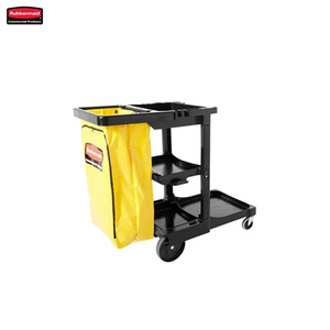 <span class=keywords><strong>Rubbermaid</strong></span> FG617388BLA <span class=keywords><strong>Chariot</strong></span> de nettoyage traditionnel avec sac en vinyle jaune à fermeture éclair pour ramasser les déchets et transporter les outils - Product Image 2