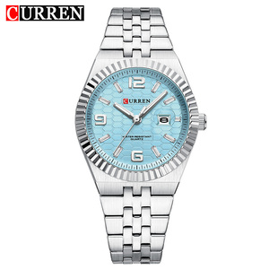 Montre à quartz de luxe CURREN 8498 pour homme, montre carrée étanche en acier inoxydable et cuir, lumineuse, pour femme - Product Image 4
