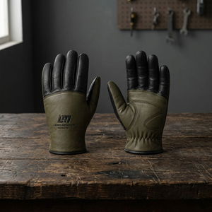 Long Mission Industry Leather Motorcycle <b>Gloves</b> Four Seasons Warm Wrist Length Sporty Outdoor Use Fur Lined Thermal Touchscreen - Product Image 4