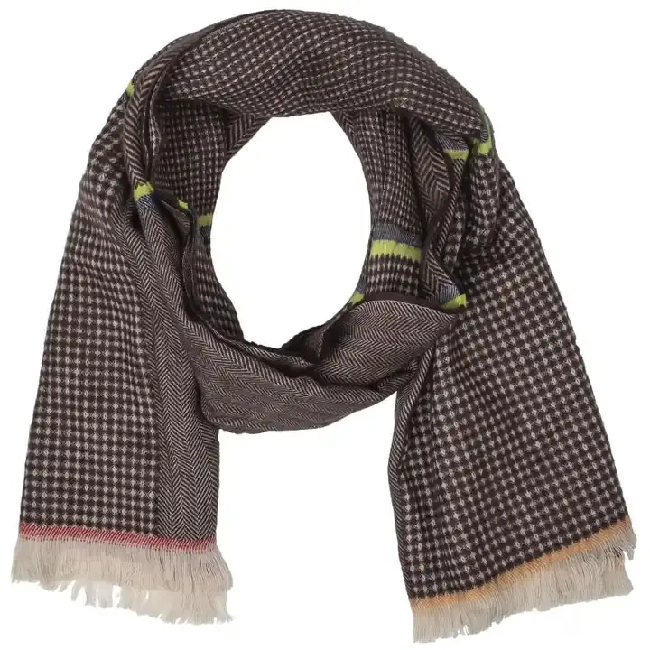 Nuovo Design di alta qualità sciarpa invernale calda da uomo di colore puro motivo geometrico sciarpe da uomo