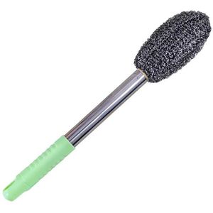 Brosse à long manche en acier inoxydable pour le nettoyage de la cuisine, conception anti-rouille, nettoie les casseroles, les plats, les bocaux et les cuisinières - Product Image 5