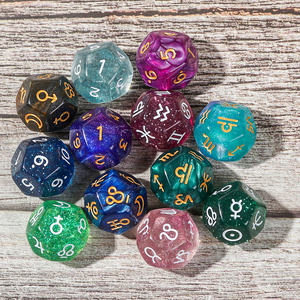 Dados de signos del zodiaco de astrología, juego de mesa de adivinación, dados poliédricos acrílicos de 8 lados, venta al por mayor - Product Image 4