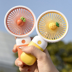 Mini ventilateur portable d'été rechargeable par USB, design mignon de fruits de dessin animé, petit ventilateur personnel avec base - Product Image 1