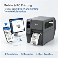 Printer label barcode Bluetooth WIFI dengan kertas berlapis untuk manufaktur industri.