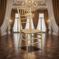 Chaises de mariage pour hôtel, en plastique PP imitation bambou, empilables, modernes, de luxe, pour salle à manger, banquet, loisirs, chaises Chiavari pour la maison