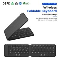 Clavier sans fil pliable ultra-fin portable rechargeable pour ordinateur portable, tablette, smartphone compatible iOS, Android, Windows, macOS