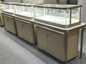 Vitrina de exhibición de cristal para muebles de tienda de joyería, accesorios y exhibición de lujo