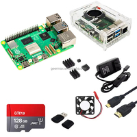 Raspberry Pi 5 Kit 4 Pièces avec 8 Go de RAM, Carte de Développement, Boîtier Arrière, Accessoires, Refroidisseur Actif et Alimentation pour Pi5