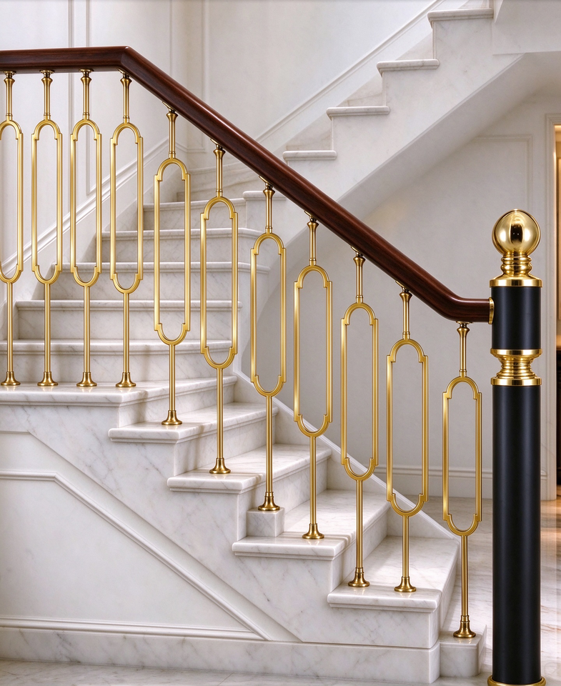 Wrought Iron Railing Post Floor Mounted Hollow Metal Baluster Rust ...