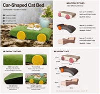 Cama para Gatos en Forma de Auto - Sofá Suave y Acogedor para Mascotas, para Descansar y Jugar, Duradero y Antideslizante