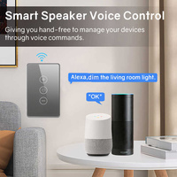 Glomarket interrupteur intelligent numérique lumière Wifi gradateur sans fil verre tactile interrupteur mural panneau Tuya télécommande avec Alexa