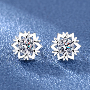 Nouvelles Boucles <span class=keywords><strong>d</strong></span>'Oreilles Flocon de Neige pour Femmes, Anti-<span class=keywords><strong>Allergie</strong></span>, Argentées, Simples, en Zirconium, N98072 - Product Image 3
