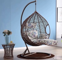 Mobilier d'extérieur balançoire de patio chaise œuf suspendue prix bon marché vente d'usine chaise œuf suspendue en rotin