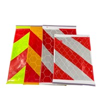 Drapeau de marquage de hayon de camion avec perles de verre et support en aluminium, rouge et blanc, réfléchissant, pour signalisation arrière et avertissement