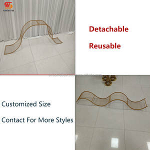 Fondo de Boda Geométrico Rectangular de Acero Inoxidable Liso, Diseño de Espejo Dorado/Plateado para Decoración de Bodas al Aire Libre - Product Image 2