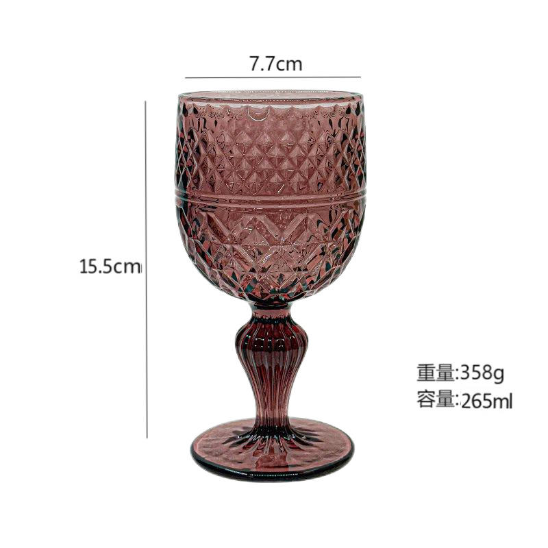 265ml purple square small wine glass