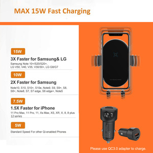 Điện thoại di động mới phụ kiện 2025 phổ <span class=keywords><strong>Qi</strong></span> 10W 15W cảm biến tự động điện thoại chủ xe sạc không dây - Product Image 3