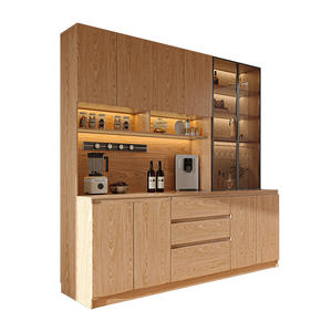 FAS Grade Chêne <span class=keywords><strong>Haut</strong></span> de Gamme Moderne Minimaliste Intégré Mural Cave À Vin Lumière De Luxe Buffet Salon - Product Image 1