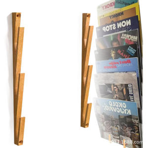 Étagère murale en bois JLNJLE, rectangulaire, 2 niveaux, multifonctionnelle, pour vinyles et livres - Product Image 4