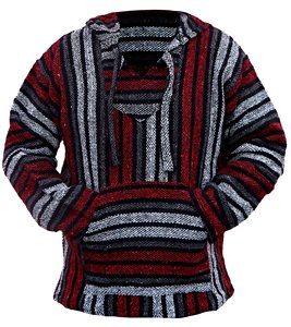 Mexican Baja <strong>Hoodie</strong> Hippie Surf <strong>Poncho</strong> Sweatshirt Pullover T-shirt - Product Image 2