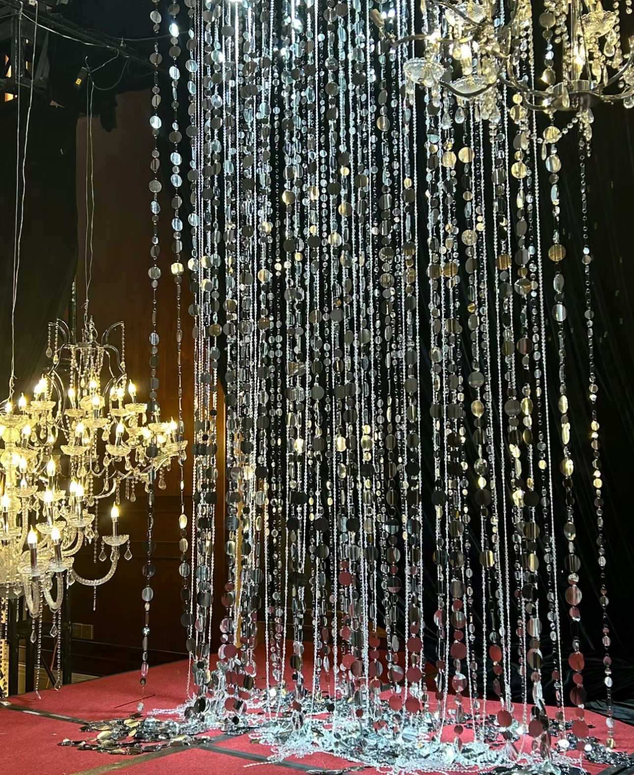 Silver round sequin pearl string (1 meter high) a total of 20