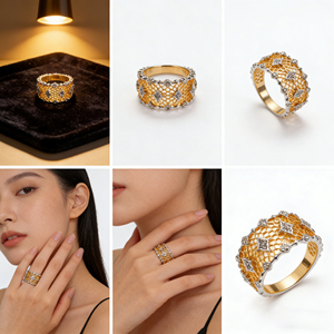 แหวนหมั้นเพชรเพาะเลี้ยงในห้องปฏิบัติการเคลือบทองคำแท้ 10K/14K แบบเรียงวง โรแมนติก สำหรับทุกเพศ เหมาะสำหรับงานฉลองครบรอบ - Product Image 5