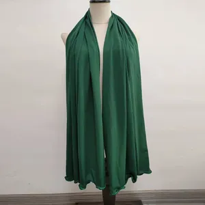 Syal jilbab jersey gaya baru jilbab selendang katun kualitas tinggi wanita muslim dengan warna emas tali satin cocok 70x170cm 230g