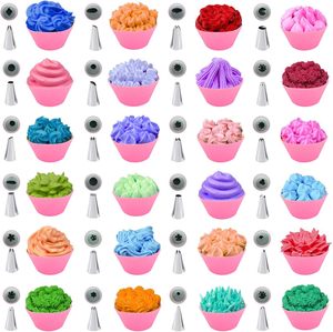 Lot de 36 douilles jetables pour poches à douille, 36 embouts en acier inoxydable résistants à la chaleur, 2 adaptateurs pour poches à douille, outils de pâtisserie - Product Image 3