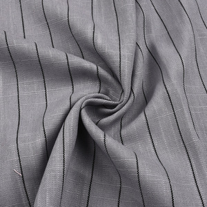 Linen Cotton Poplin <b>Fabric</b> Stripes 120GSM <b>Medium</b> Weight Breathable Apparel Blazer Suits Home Deco <b>Fabric</b> - Product Image 2