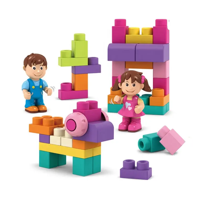 뜨거운 판매 62PCS 소프트 빌딩 블록 세트 다른 아기 장난감 고집 학습 diy 부드러운 놀이 블록 아이들을위한