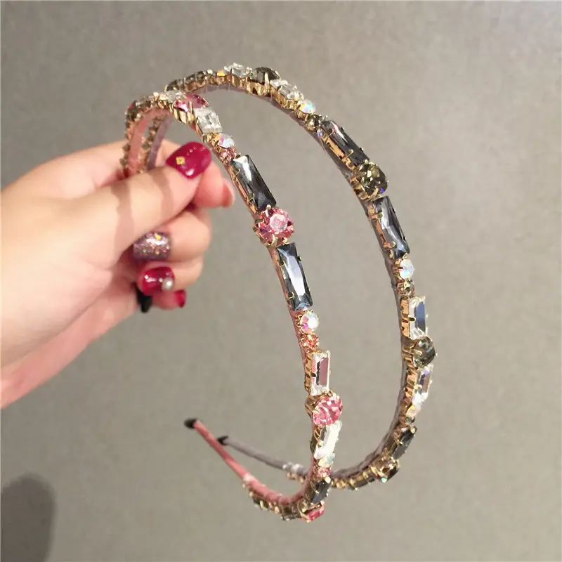 Suchcute — bandeau en perles strass fait à la main de style européen, serre-tête perlé de luxe en cristal, pierres précieuses, pour femmes et filles