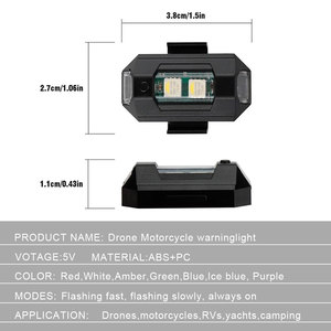JHS système d'éclairage automatique moto voyant d'avertissement 7 couleurs feux clignotants d'urgence USB <span class=keywords><strong>camping</strong></span> RVS Leds lampes pour voiture universelle - Product Image 5