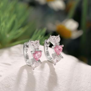 Dylam New Arrival Hypoallergenic Nickel Free 925 Sterling <b>Silver</b> Kid Children Oval 5A CZ Cubic Zirconia Heart <b>Hoop</b> <b>Earrings</b> - Product Image 4