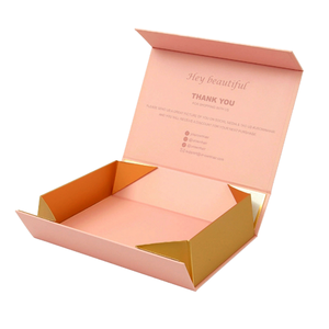 Pink Rigid Cosmetic <b>Box</b> With Gold Foil Logo And Custom Interior Design For High-End Packaging - Product Image 1