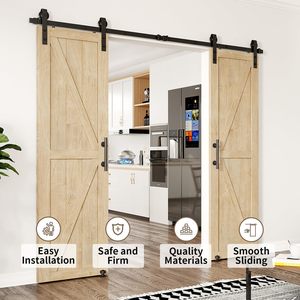 <strong>Barn</strong> <strong>Sliding</strong> <strong>Door</strong> System for 2 Panel <strong>Door</strong> , Double <strong>Barn</strong> <strong>Sliding</strong> <strong>Door</strong> Hardware Hit, 10 FT Double Set - Product Image 2