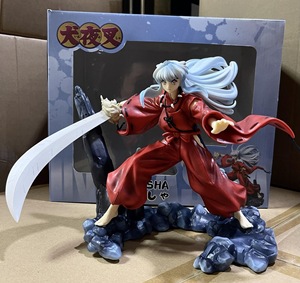 Figurines d'action d'anime <span class=keywords><strong>Inuyasha</strong></span> en gros, <span class=keywords><strong>Inuyasha</strong></span> aux cheveux blancs, scène de combat, figurine debout - Product Image 4