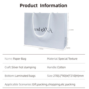 Bolsa de Papel Blanca para <span class=keywords><strong>Ropa</strong></span> con Asa, Personalizada con Logotipo de Marca, Diseño de Lujo, para Promoción, Regalos, Compras al por Mayor - Product Image 2