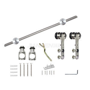 Système de porte coulissante, quincaillerie de porte de placard, acier inoxydable SS304, <span class=keywords><strong>kit</strong></span> de rail plat à roulettes de 6,6 pieds/2 m, <span class=keywords><strong>kit</strong></span> de quincaillerie de porte de grange - Product Image 2