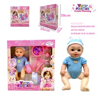Poupées de 14 pouces qui boivent de l'eau et font pipi, poupées bébés nouveau-nés, corps en PP, main en vinyle, jouet réconfortant, poupée bébé de 34 cm pour garçons et filles