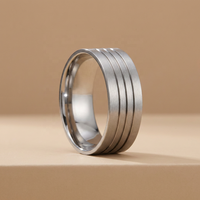 Noyaux de bagues de mariage classiques en titane personnalisables pour incrustation DIY